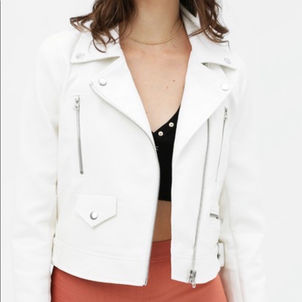 NWT white leather jacket